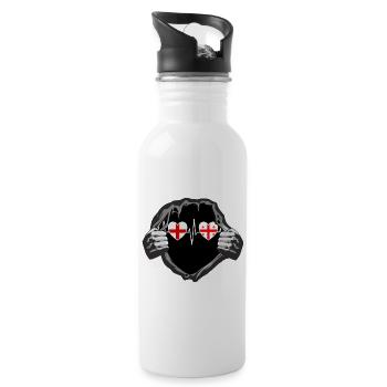 England und Georgien Georgische Fahne Flaggen - Trinkflasche mit integriertem Trinkhalm - Weiß - Rechts