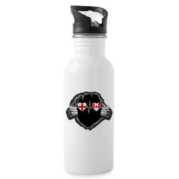 England und Kanada Kanadier Fahne Flaggen - Trinkflasche mit integriertem Trinkhalm - Weiß - Rechts