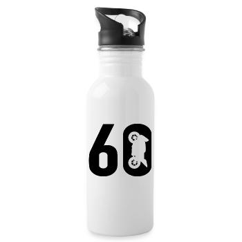 60 Biker Motorrad 60 - Trinkflasche mit integriertem Trinkhalm - Weiß - Rechts