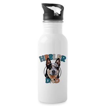 Heeler Dad Bouvier Chien Chiens Fête des Pères Wilsigns - Gourde avec paille intégrée - blanc - Droite