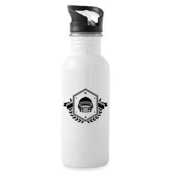 Bouclier de casque de football - Gourde avec paille intégrée - blanc - Droite