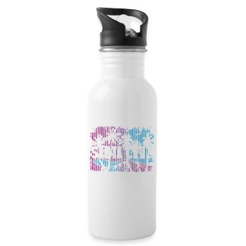 Santa Cruz California Surfer Wellen vintage retro - Trinkflasche mit integriertem Trinkhalm - Weiß - Rechts