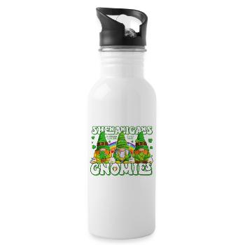 St Patrick's Day Ireland Elves Gnome - Water bottle with straw - white - Right