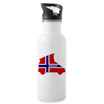 Norway Campingbus Kontur - Trinkflasche mit integriertem Trinkhalm - Weiß - Rechts