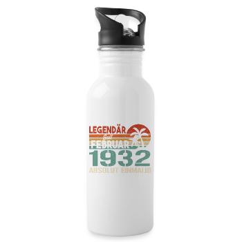 Cadeau d’anniversaire - Vintage février 1932 - Gourde avec paille intégrée - blanc - Droite