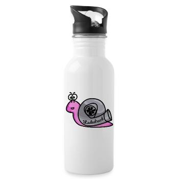 Turboschnecke Rosa - Trinkflasche mit integriertem Trinkhalm - Weiß - Rechts
