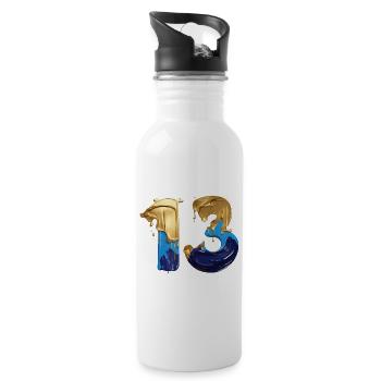 NR. 13 NUMMER 13 COOL 13. GEBURTSTAG - Trinkflasche mit integriertem Trinkhalm - Weiß - Rechts
