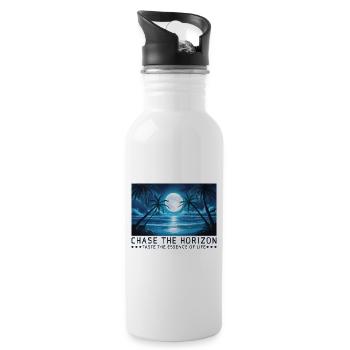 Chasing the horizon Saying Sayings Motto - Water bottle with straw - white - Right