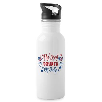 My First Fourth of July Independence Day America - Water bottle with straw - white - Right