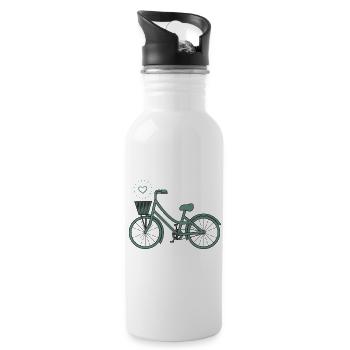 Vélo rétro - Gourde avec paille intégrée - blanc - Droite