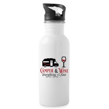 Camper & Wine tout va bien Camping Outdoor - Gourde avec paille intégrée - blanc - Droite