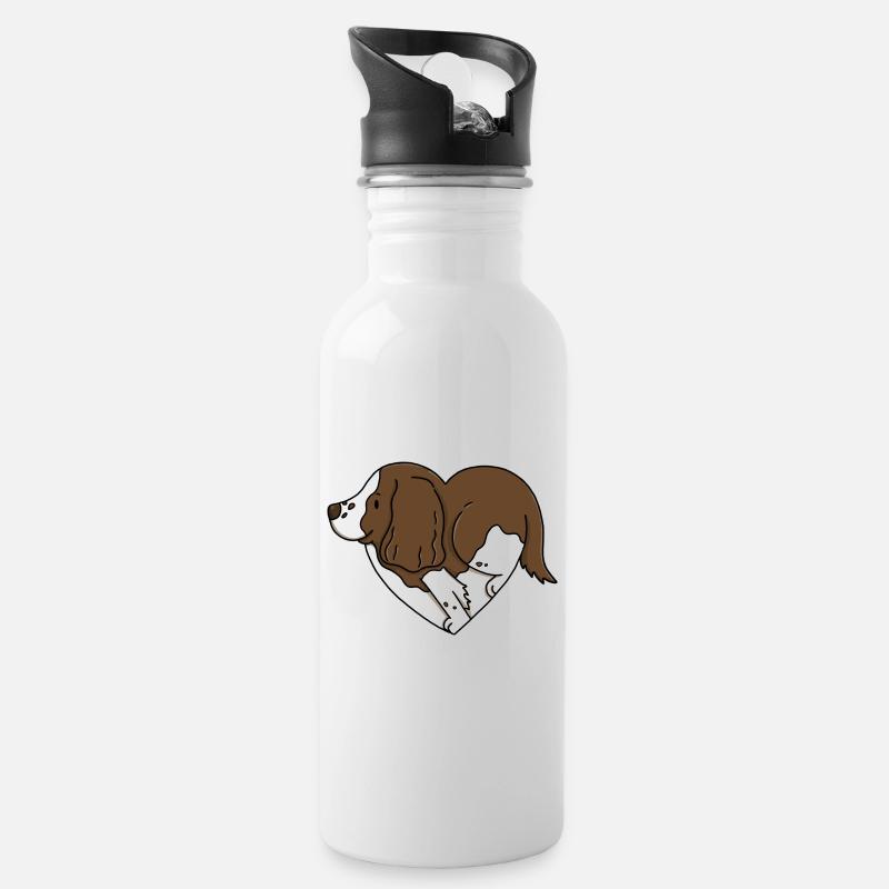 Amour Springer Spaniels - Gourde avec paille intégrée - blanc
