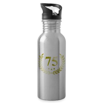 75 Number wreath - Water bottle with straw - silver - Right