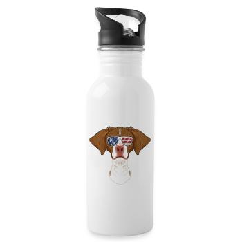 Brittany USA Sunglasses I American Flag Brittany - Water bottle with straw - white - Right