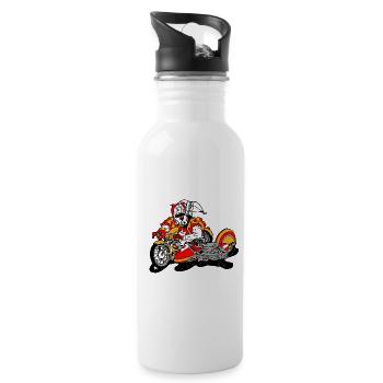 Motorcycle, Wiltsch, Cool, Cheeky, Switzerland - Water bottle with straw - white - Right