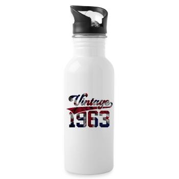 VINTAGE 1963 UK 63RD BIRTHDAY - Water bottle with straw - white - Right