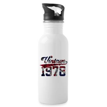 VINTAGE 1978 UK 48TH BIRTHDAY - Water bottle with straw - white - Right