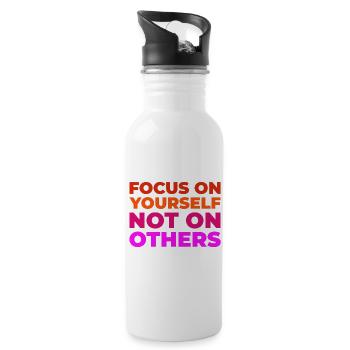 Focus on yourself - Water bottle with straw - white - Right