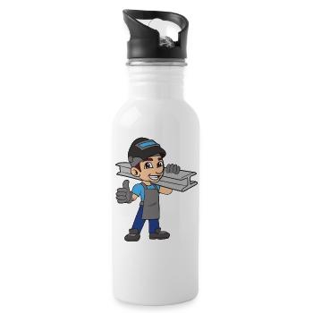 Schweisser - Trinkflasche mit integriertem Trinkhalm - Weiß - Rechts