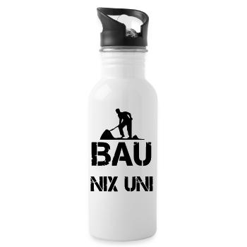Bau nix Uni - Trinkflasche mit integriertem Trinkhalm - Weiß - Rechts