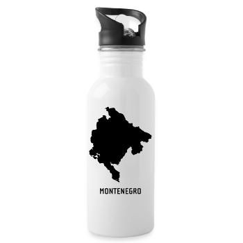 Montenegro - Landkarte Map - Water bottle with straw - white - Right