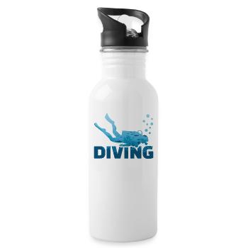 Tauchen T-Shirt Tauchen Taucher - Trinkflasche mit integriertem Trinkhalm - Weiß - Rechts