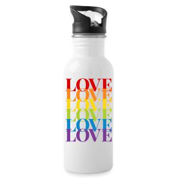 Love - Water bottle with straw - white - Right