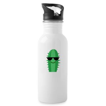 Cool cactus - Water bottle with straw - white - Right