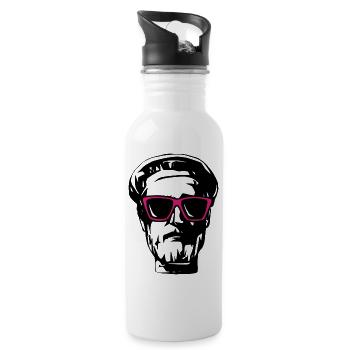 Mainzer Johannes Gutenberg - Trinkflasche mit integriertem Trinkhalm - Weiß - Rechts
