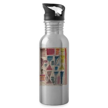Connected in Time - Trinkflasche mit integriertem Trinkhalm - Lightsilver - Rechts