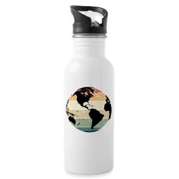 No Planet B! - Trinkflasche mit integriertem Trinkhalm - Weiß - Rechts