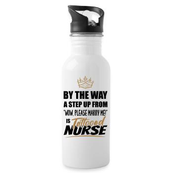 Tattooed nurse is the most attractive - Water bottle with straw - white - Right