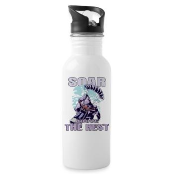Soar Above the Rest – Paragliding Design - Water bottle with straw - white - Right
