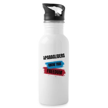 Only Paragliders Know True Freedom - Water bottle with straw - white - Right