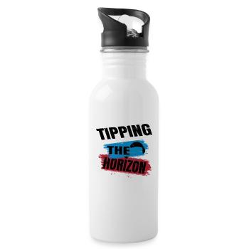 Tipping the Horizon – Paragliding Adventure - Water bottle with straw - white - Right