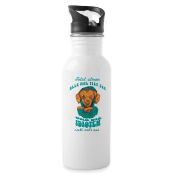 Now everyone takes a deep breath - Water bottle with straw - white - Right