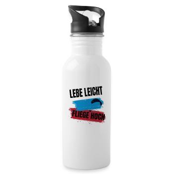 Live light, fly high - Water bottle with straw - white - Right