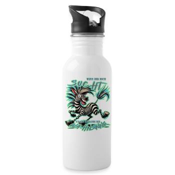 Crazy Zebra If You're Looking for Me Madness - Water bottle with straw - white - Right
