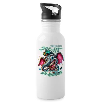 Wenn ihr mich sucht, ich bin am Rande des Wahnsinn - Trinkflasche mit integriertem Trinkhalm - Weiß - Rechts