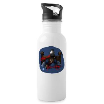 Sleep weIl - I'll be watching - Trinkflasche mit integriertem Trinkhalm - Weiß - Rechts