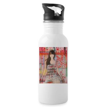 Die Sängerin Françoise ist eine Ikone der Pop-Art - Trinkflasche mit integriertem Trinkhalm - Weiß - Rechts