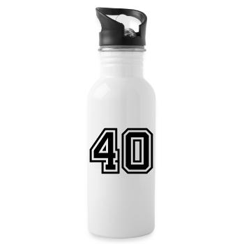 40 Zahl symbol - Trinkflasche mit integriertem Trinkhalm - Weiß - Rechts