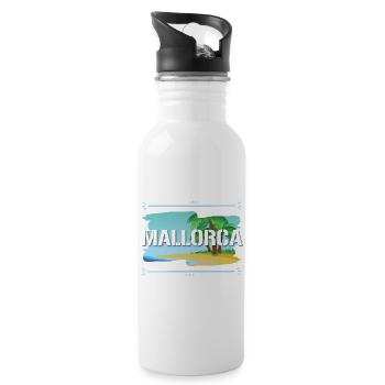 Mallorca - Trinkflasche mit integriertem Trinkhalm - Weiß - Rechts