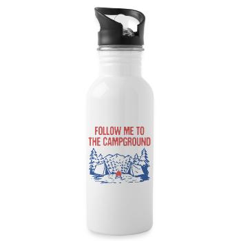 Suivez-moi au camping Wildlife Camping - Gourde avec paille intégrée - blanc - Droite