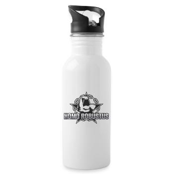HOMO ROBUSTUS FORCE FITNESS GYM MOTIF SPORTIF DICTON - Gourde avec paille intégrée - blanc - Droite