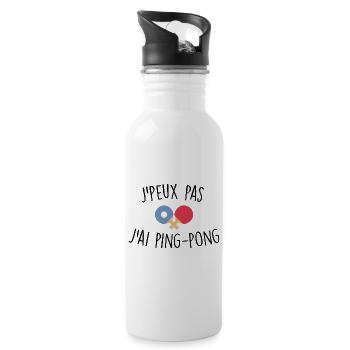 J'peux pas j'ai ping-pong - Gourde avec paille intégrée - blanc - Droite