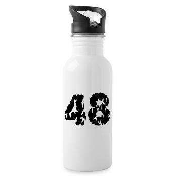 48 Zahl Trikot - Trinkflasche mit integriertem Trinkhalm - Weiß - Rechts