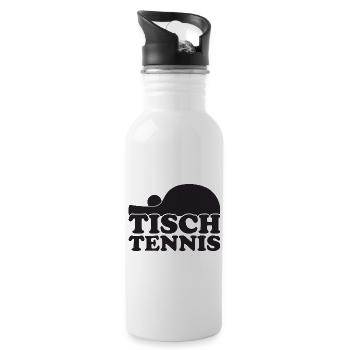 Aufschlag Tischtennisball Tischtennisspieler - Trinkflasche mit integriertem Trinkhalm - Weiß - Rechts