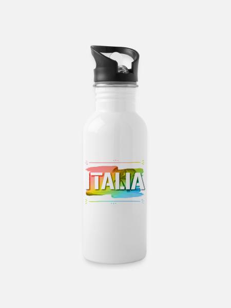Italia - Gourde avec paille intégrée - blanc
