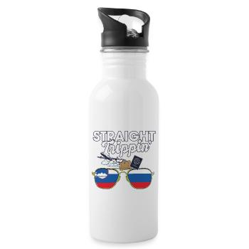Straight Trippin' Slovenia Vacation Tour Travel - Trinkflasche mit integriertem Trinkhalm - Weiß - Rechts